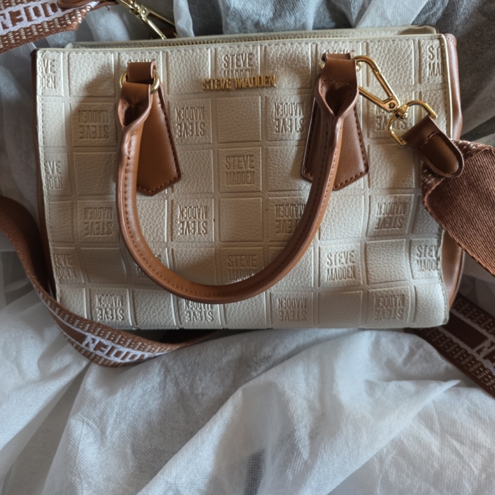 Steve Madden Cream and Tan Women's Bag